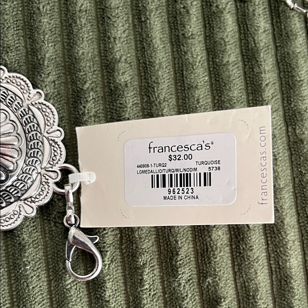 Francesca's Collections Silver and Turquoise Belt - Picture 3 of 4